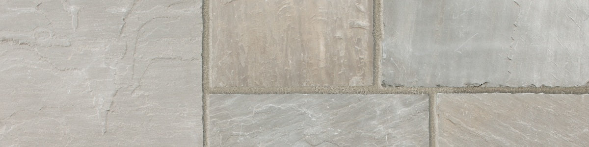 How is Indian sandstone made into paving slabs?