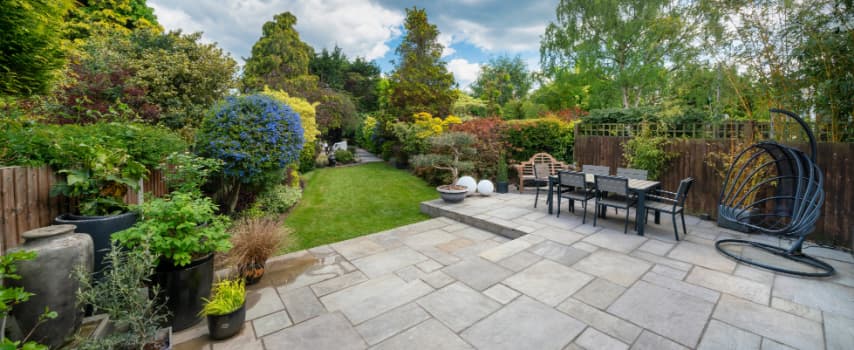 3 shades of Indian sandstone paving and how to style them