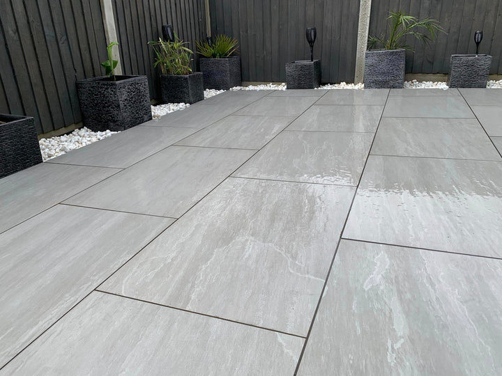 Stylish and durable porcelain paving slabs, perfect for modern patios, pathways, and outdoor spaces with a low-maintenance, slip-resistant finish