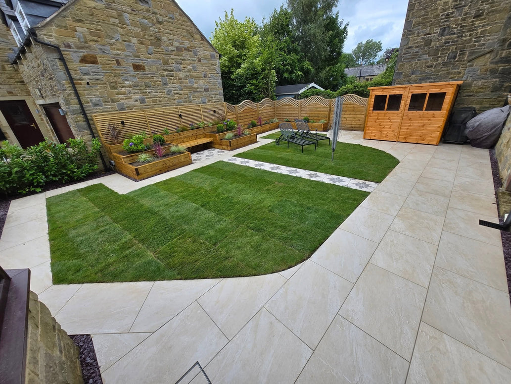 Desert Beige Porcelain Paving (Full Pack - covers 21.6m2)