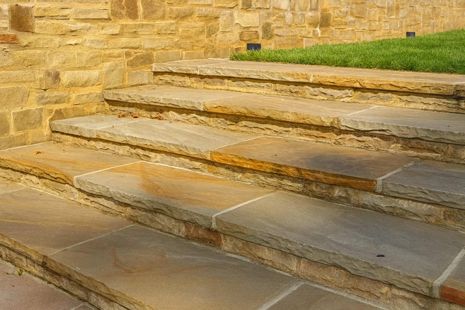 Golden Leaf Riven Sandstone Step Treads – Bridge Street Stone