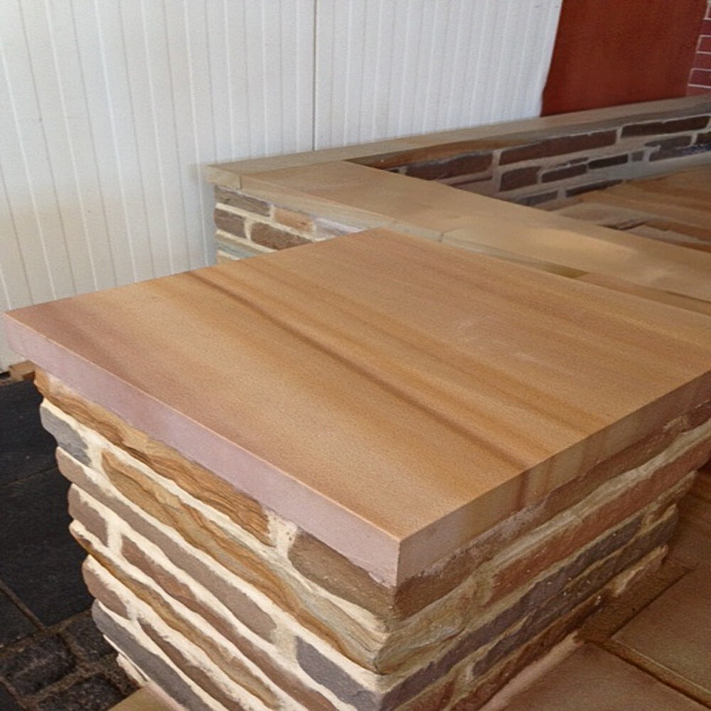 Golden Leaf Sandstone Pier Cap - Sawn