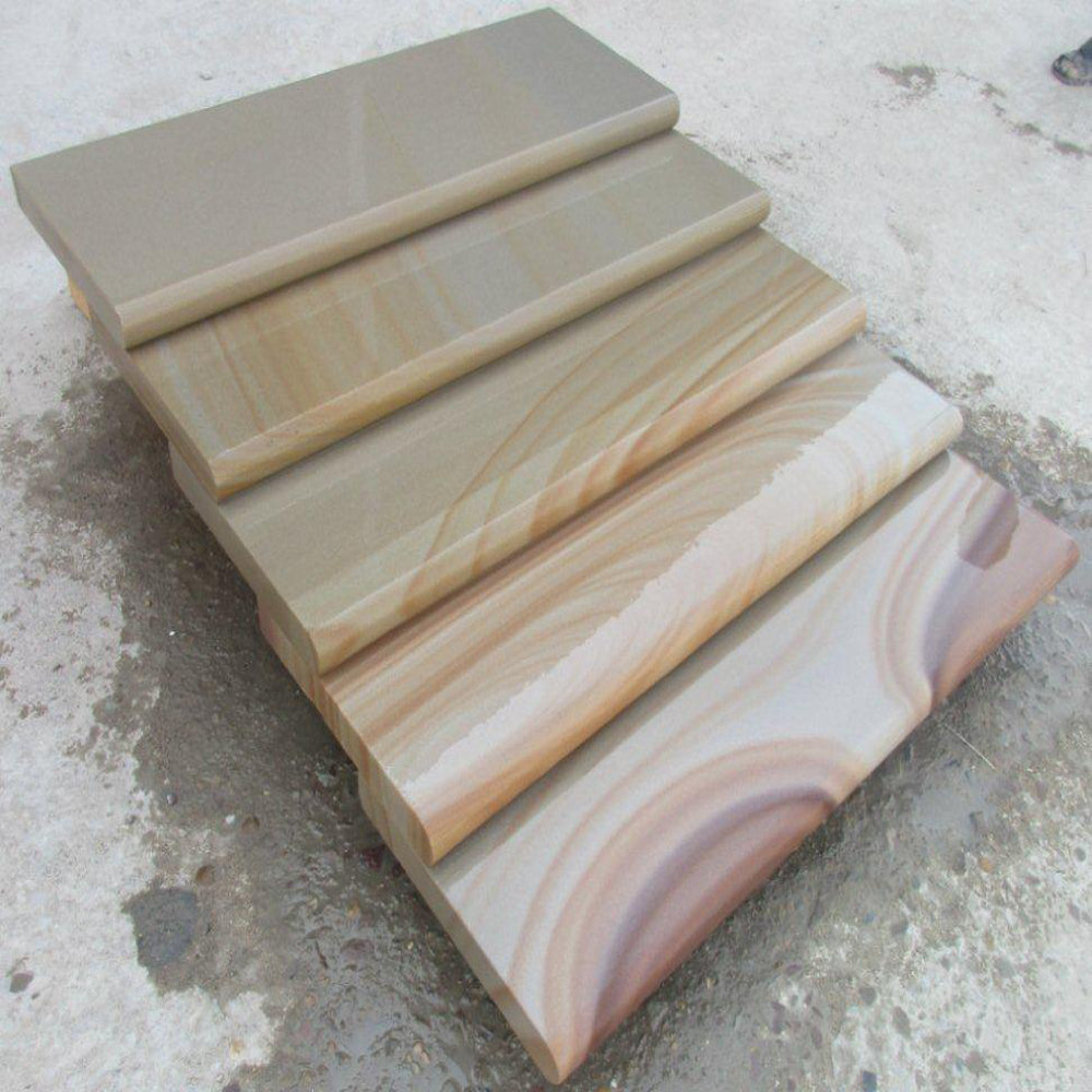 Golden Leaf Sandstone Step Tread – Sawn & Bullnosed