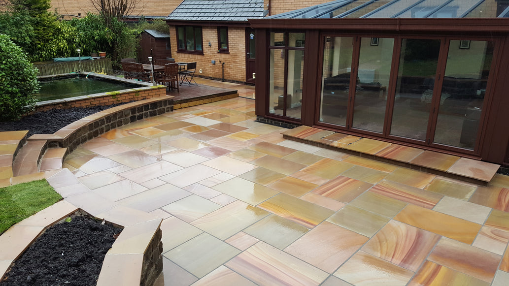 Golden Leaf Sawn sandstone Paving 2