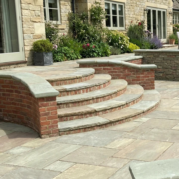 Raj Riven Sandstone Step Tread – Bridge Street Stone