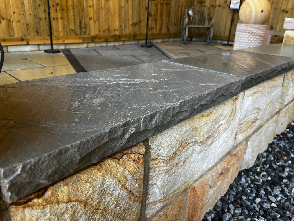 Kandla Grey Riven Sandstone Coping Stones 1