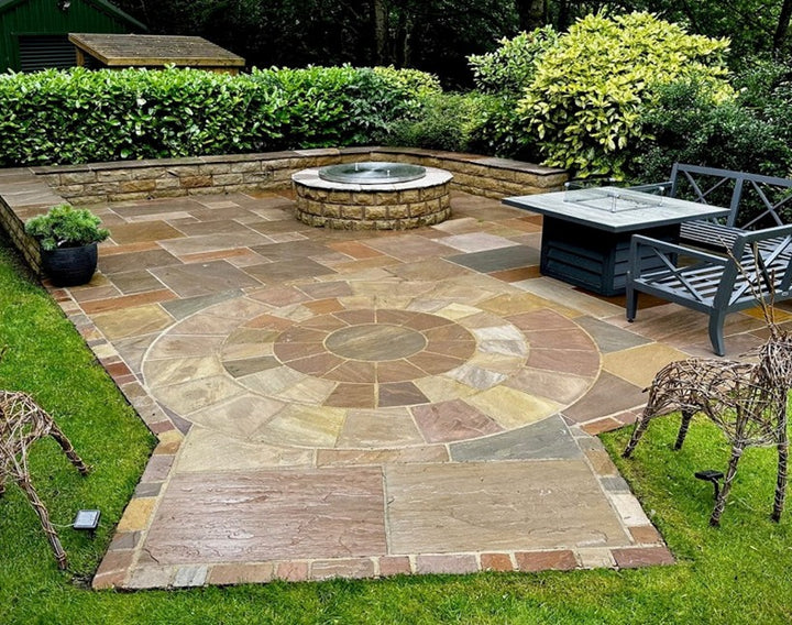 Raj Indian Sandstone Circle surrounded by Raj Project Pack