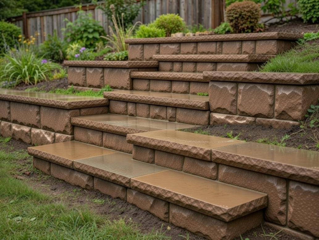 Raj Sandstone Step Tread - Riven 1