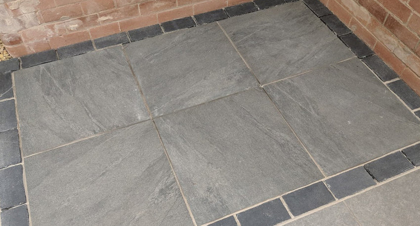 Shadow Slate Porcelain Paving – Bold Charcoal Tones with Natural Stone Texture